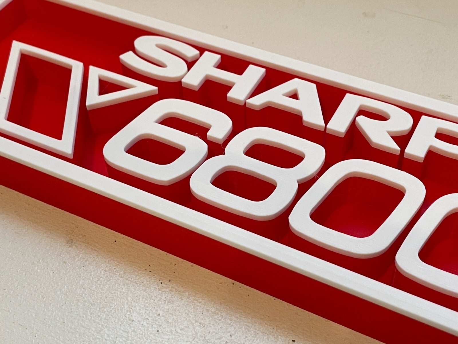 SHARP X68000 3D printed game console placard, multi-color