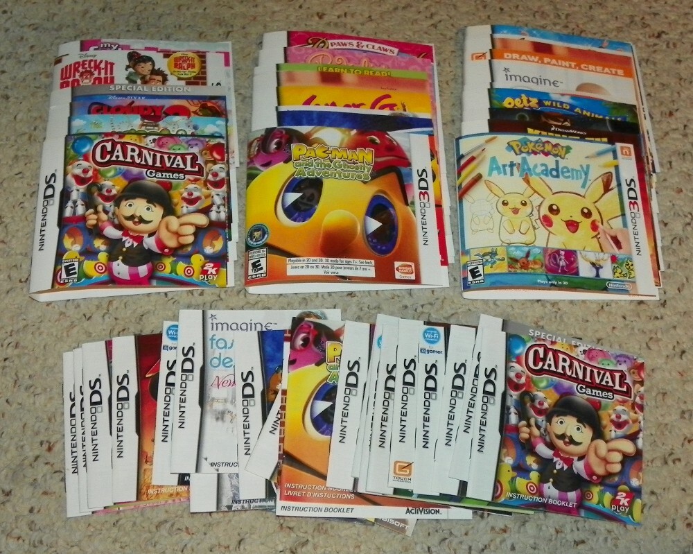 Nintendo DS – Video Game Artwork & Instruction Booklet LOT – 50 Pieces