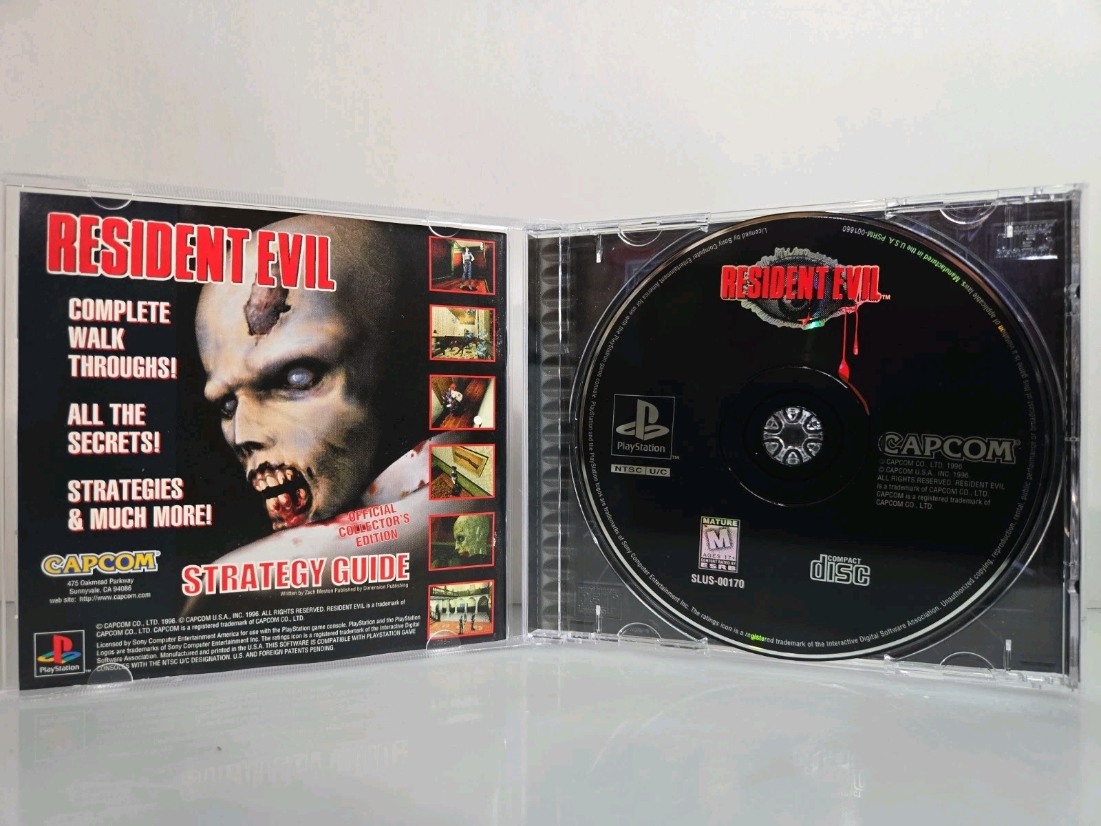Resident Evil (Sony PlayStation 1, 1996) Black Label CIB W/ Reg Card Resurfaced
