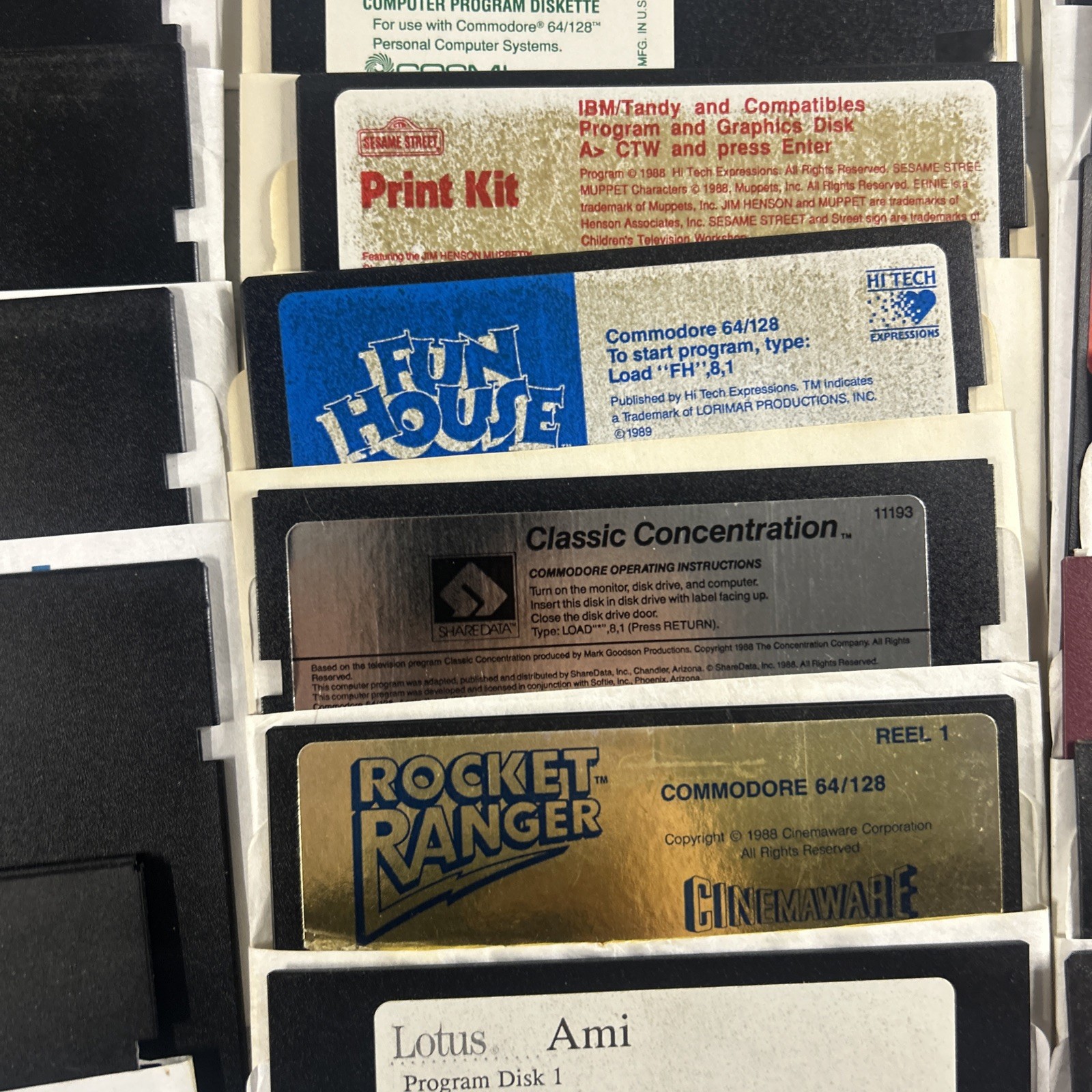 Commodore 64 Floppy Disks With Games Selling As Is for Blank Disk LOT Of 66