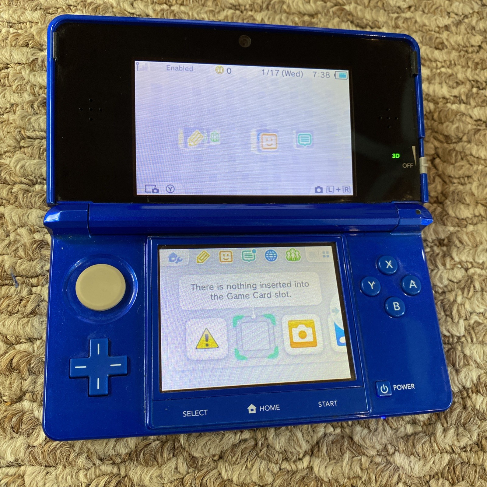 Nintendo 3DS Luigi’s Mansion: Dark Moon Cobalt Blue System w/Charger FREE Ship!