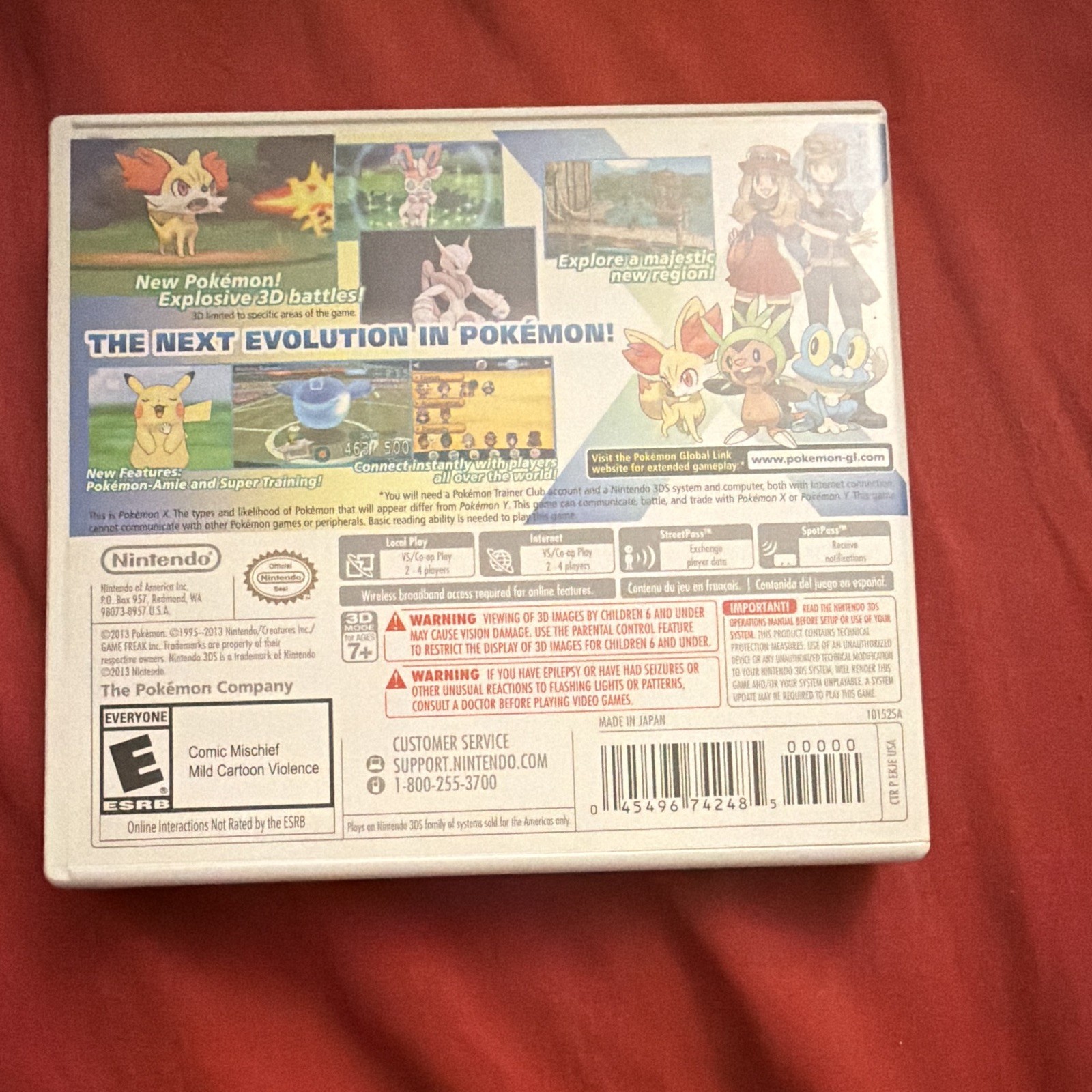 Nintendo Pokémon X – Nintendo 3DS, Role Playing, E, NTSC-U/C, 2013, Manual, Case