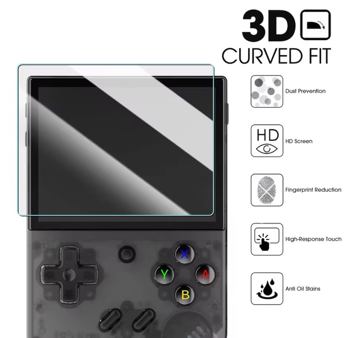 Glass+Bag for R36S/R35S Screen Protector Tempered Glass Film & EVA Portable Case