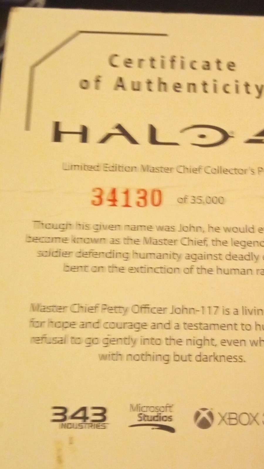 343 Industries Halo 4 Limited Edition Master Chief Collector’s Art Print
