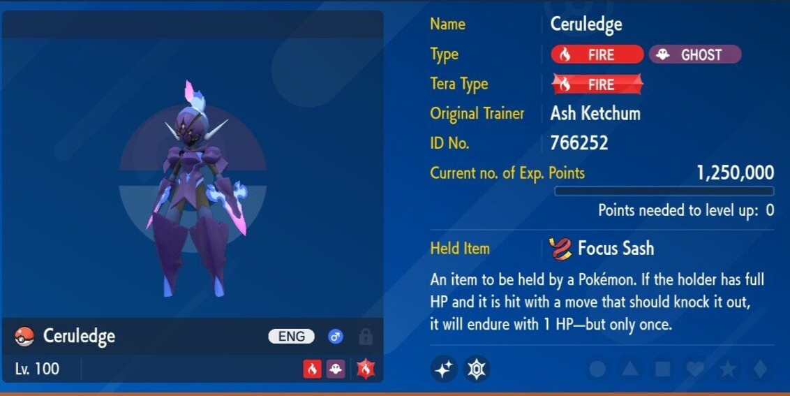 ✨SHINY CERULEDGE AND SHINY ARMAROUGE BATTLE READY POKEMON SCARLET & VIOLET✨