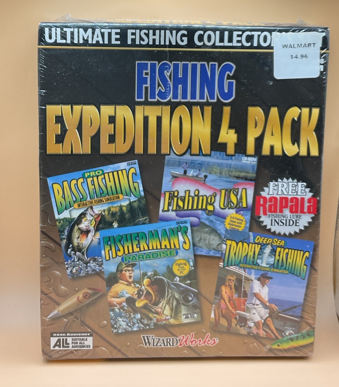 Fishing Expedition 4 Pack PC CD-ROM 1998 **SEALED NEW** Ultimate Fishing w/ Lure