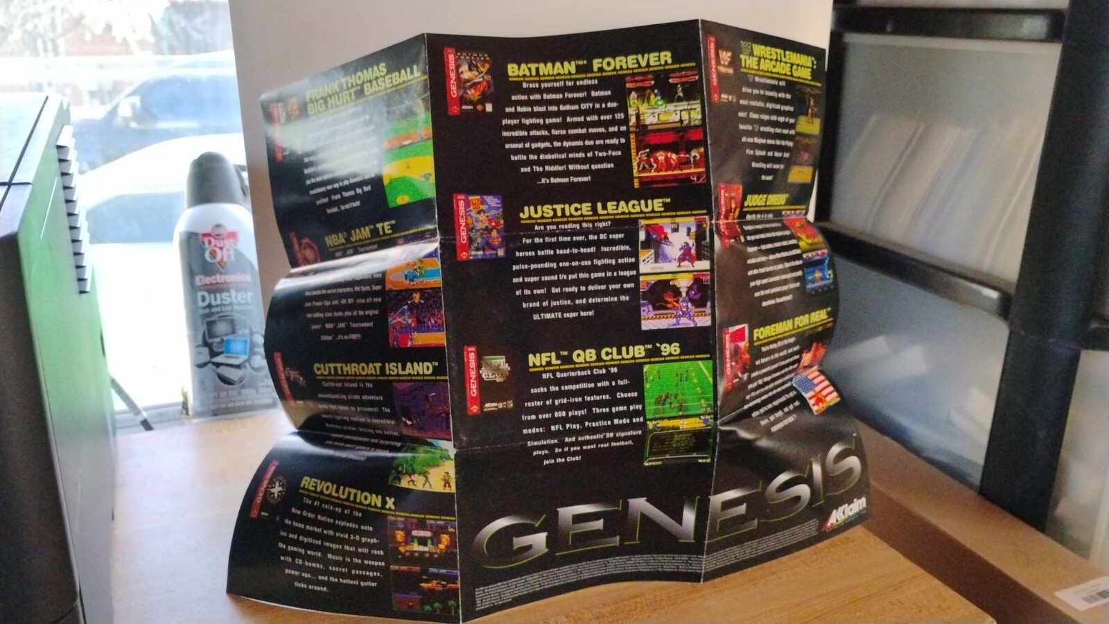 Vintage 1995 SEGA Genesis Game System ACCLAIM Promotional Fold-Out Insert Poster