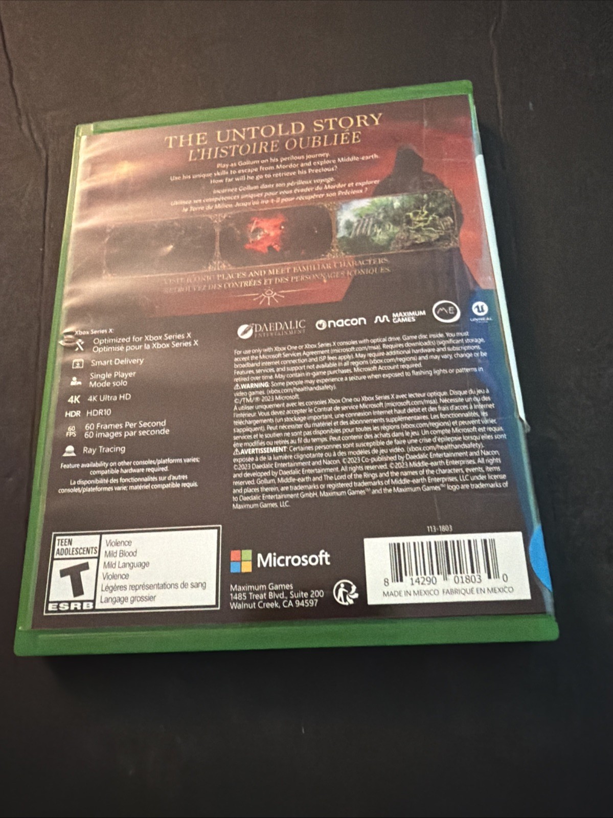 Lord of the Rings: Gollum – Xbox Series X/Xbox One Tested. 250 Library