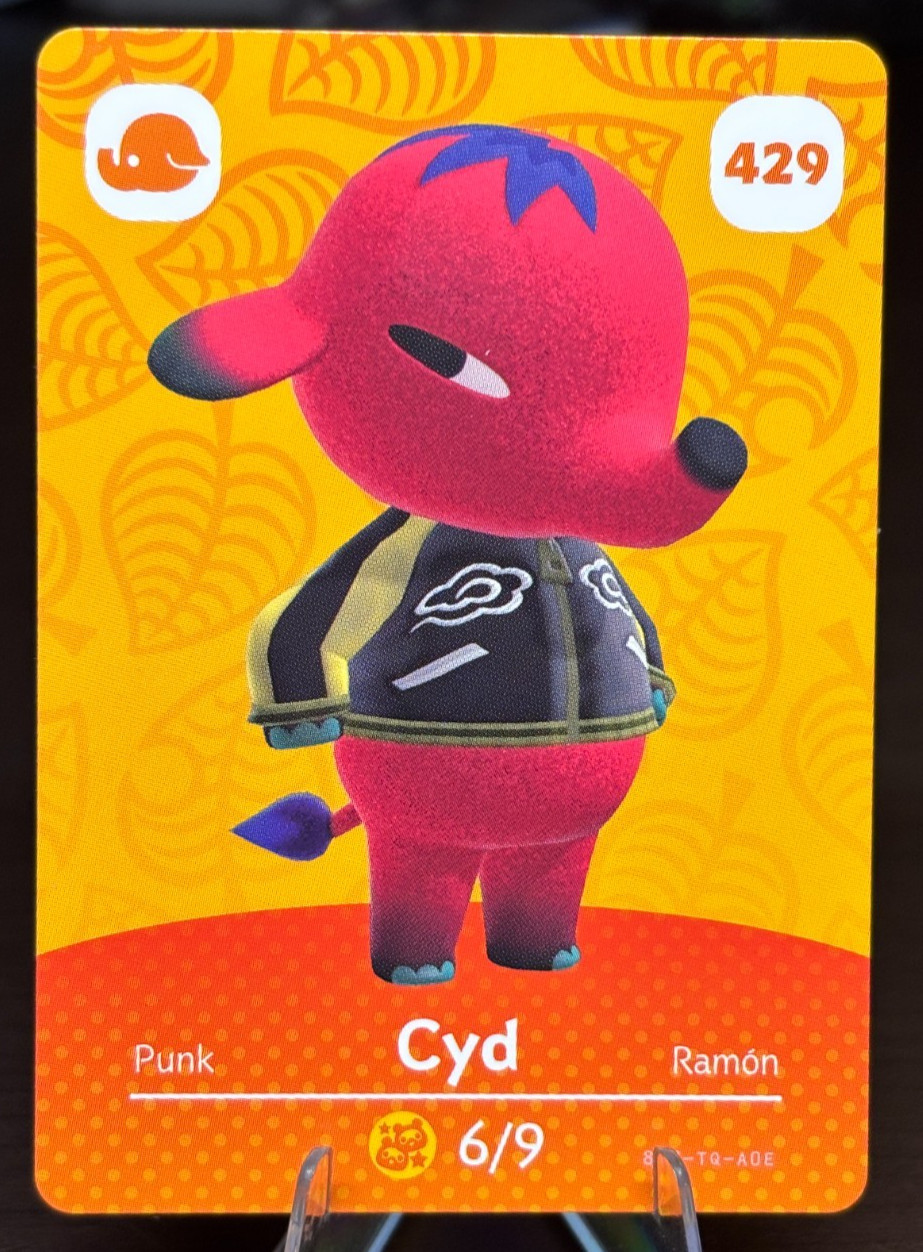 Cyd Amiibo Card 429 Animal Crossing Series 5 Nintendo Switch Authentic