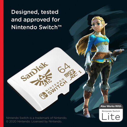 SanDisk 64GB MicroSDXC Micro sd Card UHS-1 Nintendo Switch SDSQXAT-064G-GN3ZN