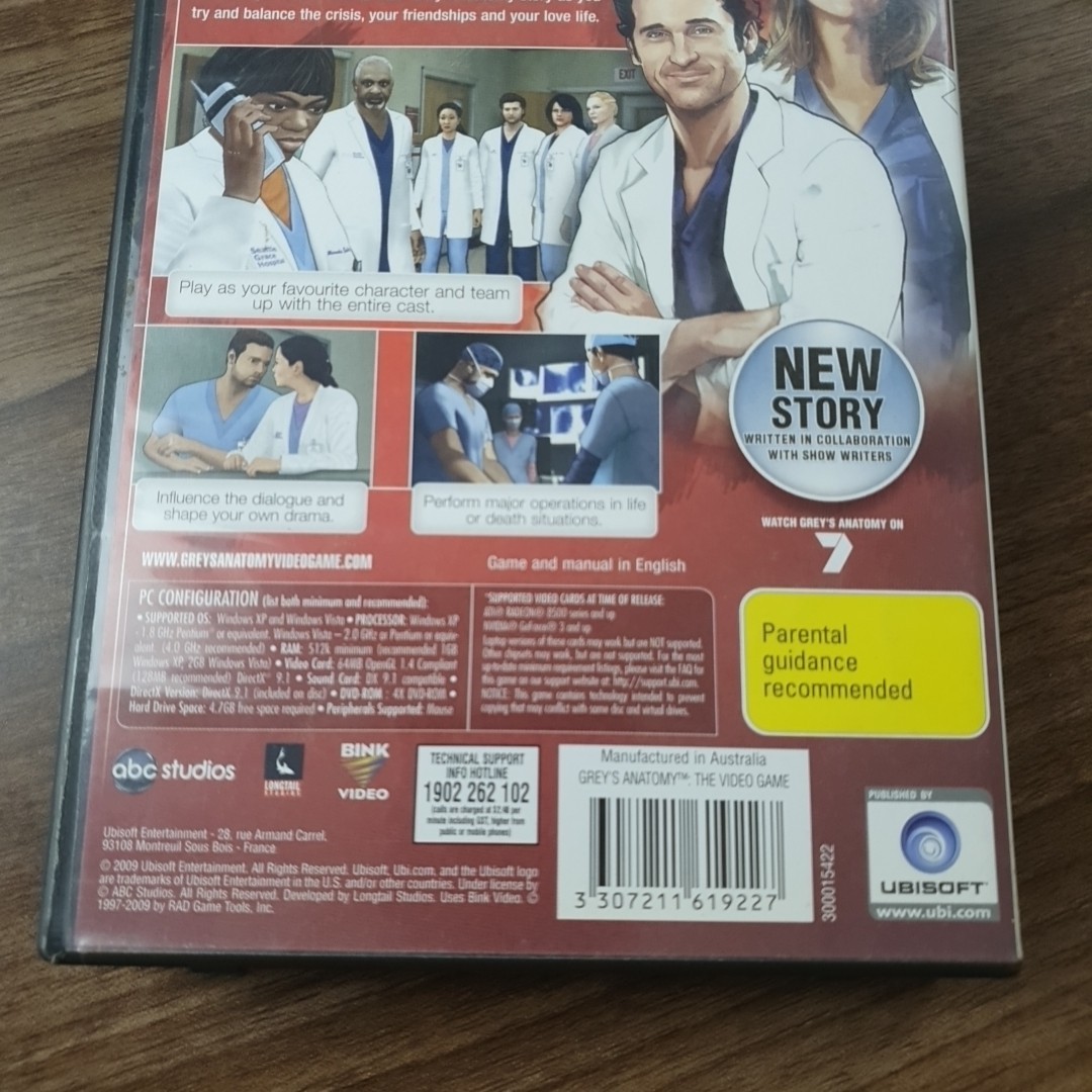 Grey’s Anatomy Pc Game TV Show PC GAME Medical Game *Very Rare*