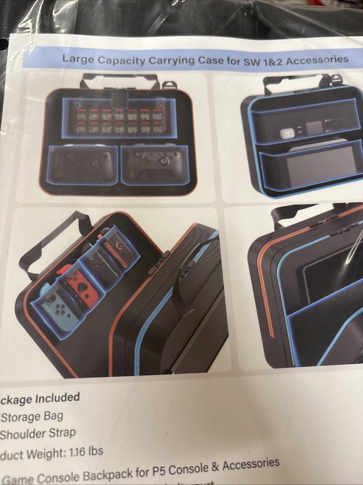 Large Capacity Carrying Case for Nintendo Switch 1 and 2 Travel Bag