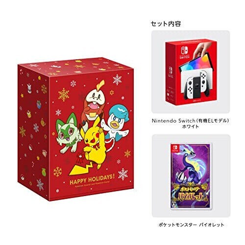 Nintendo Switch Organic El Model White & Pokemon Violet Game Set W/ Gift Box New