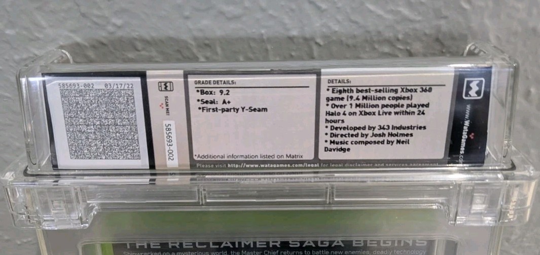 Halo 4 NFR Xbox 360 New Sealed Graded WATA 9.2 A+