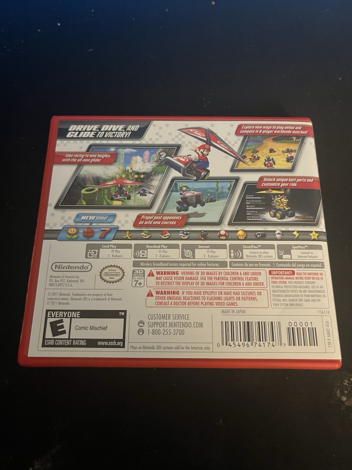 Nintendo Mario Kart 7 Nintendo 3DS Original Cartridge Case Only w/ Cover Art
