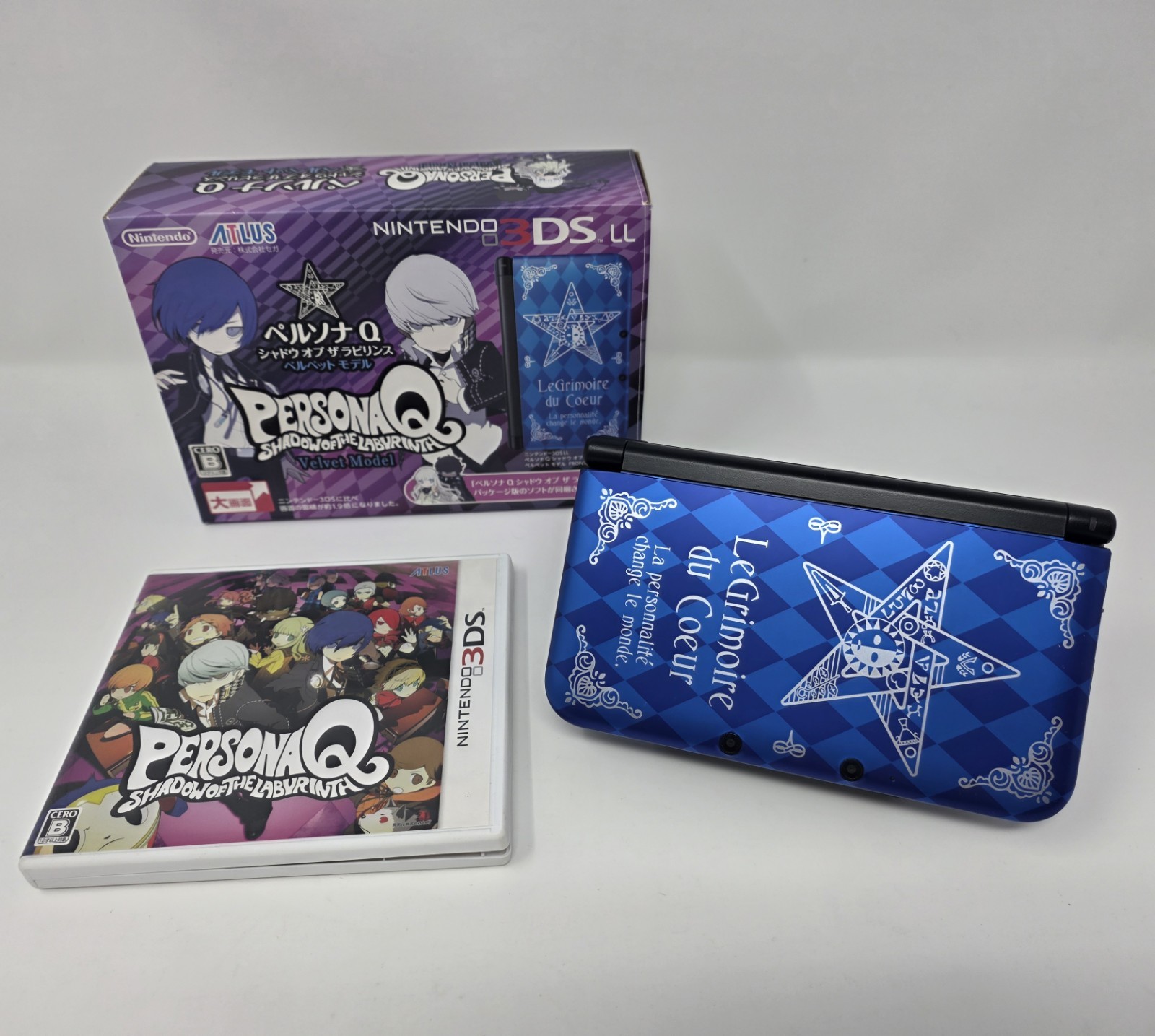 Nintendo 3DS LL XL Persona Q Velvet Model CIB Match Serial JP Limited Edition