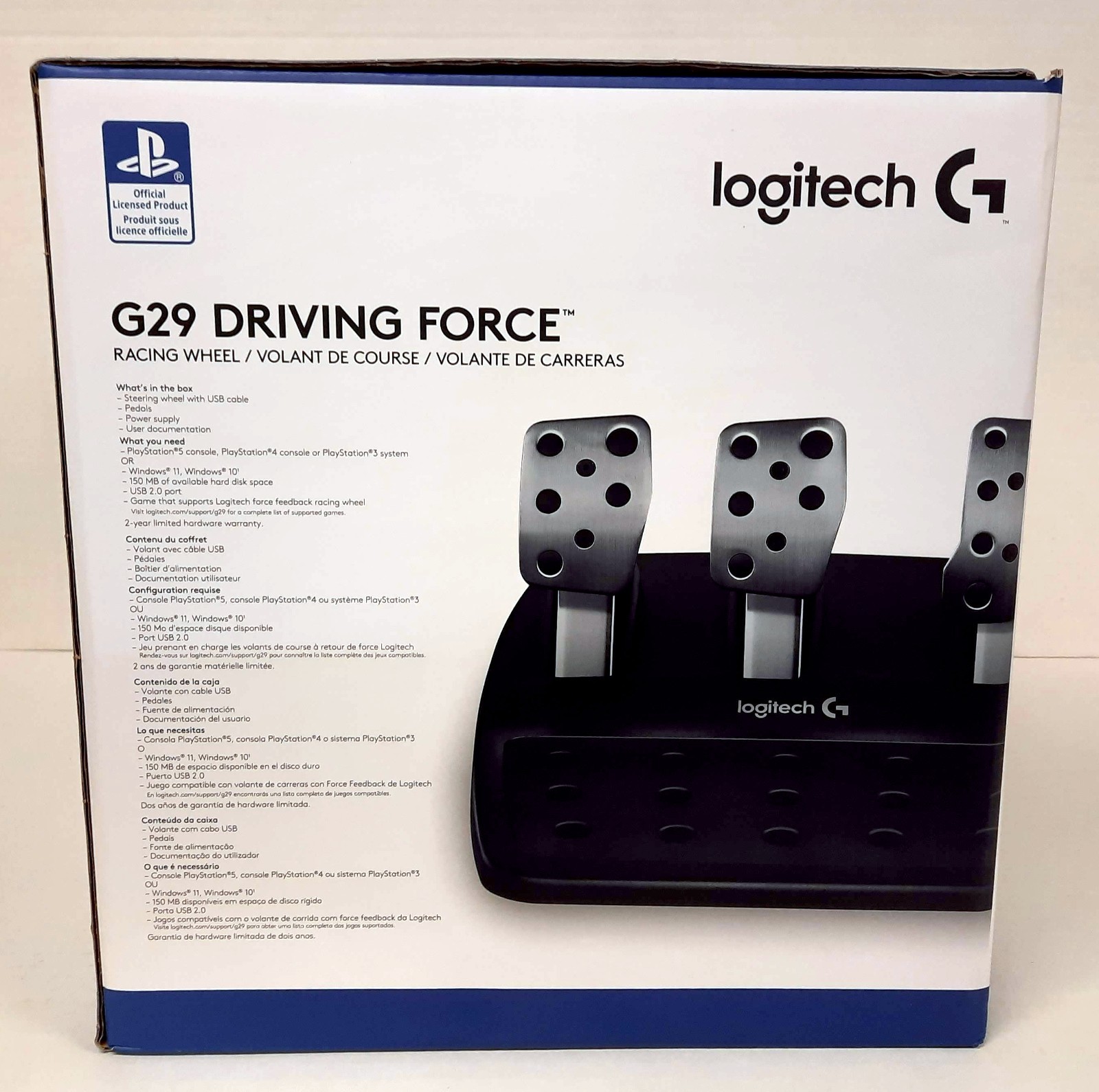 Empty Box for Logitech G29 Racing Wheel (PC, PlayStation 3, 4, 5| PS3, PS4, PS5)