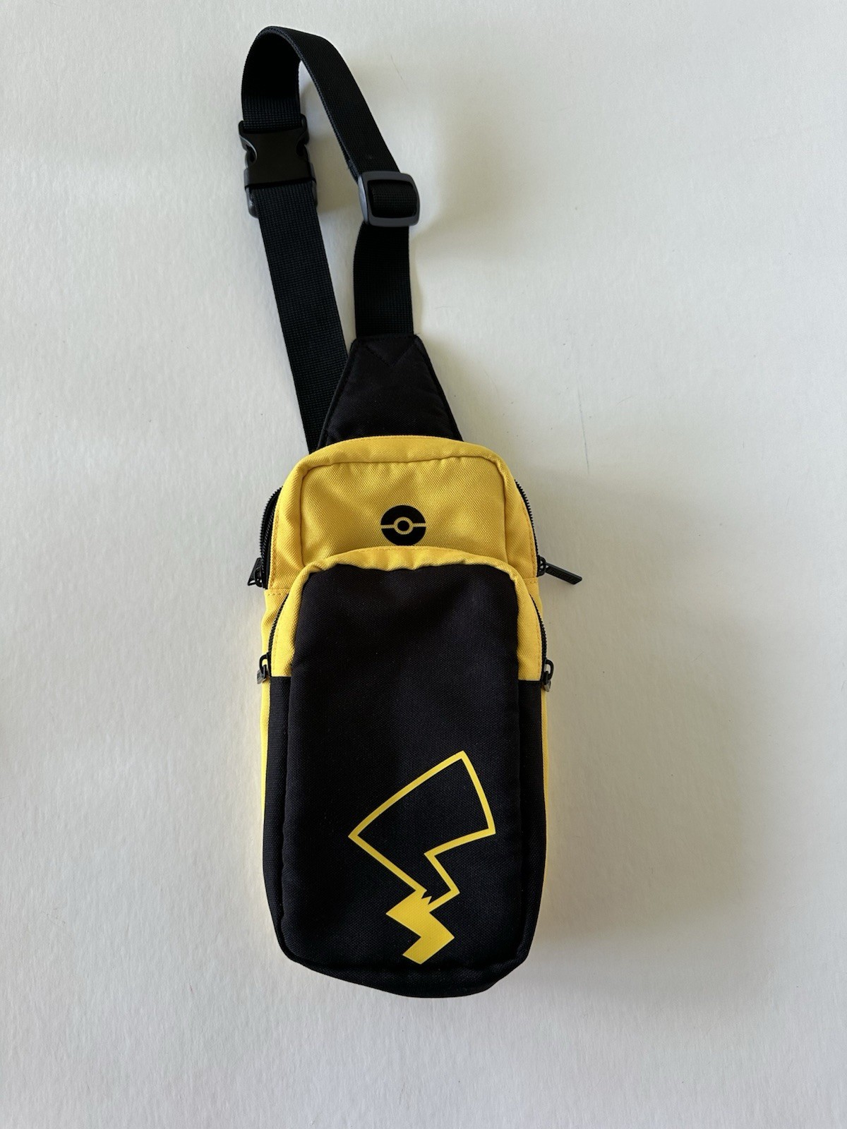 Pokemon Pikachu Themed Nintendo Switch Crossbody Carrying Case Black Yellow
