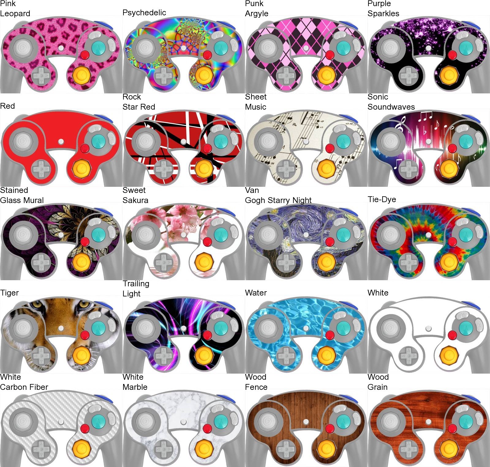 Any Vinyl Decal/Skin design for Nintendo GameCube Console + 2 Controllers Bundle