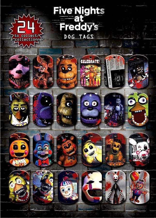 Five Nights At Freddy’s Dog Tags set of 5 pieces Dog Tag no packaging