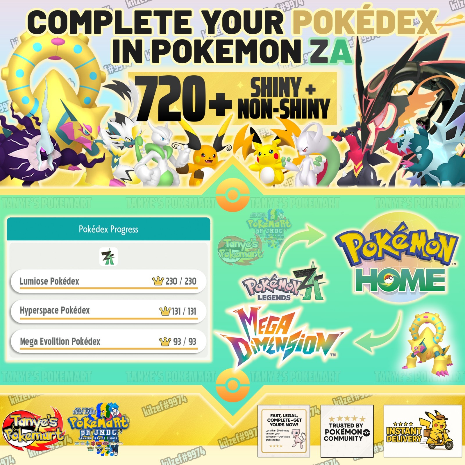 Pokémon HOME Complete Pokédex 720+ (Shiny + Non-Shiny) | Pokémon ZA Living Dex