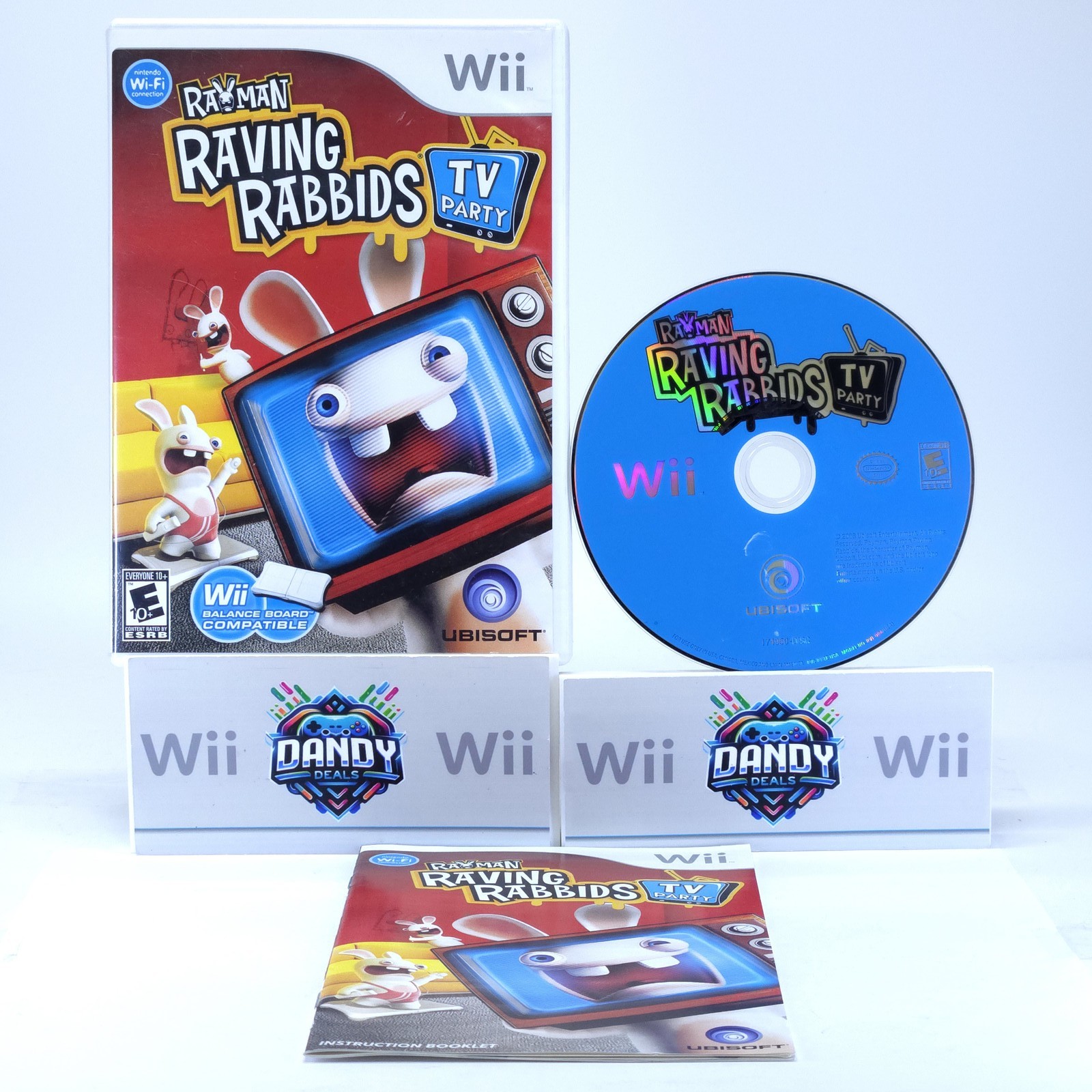 Rayman Raving Rabbids TV Party CIB W/ Manual – Wii