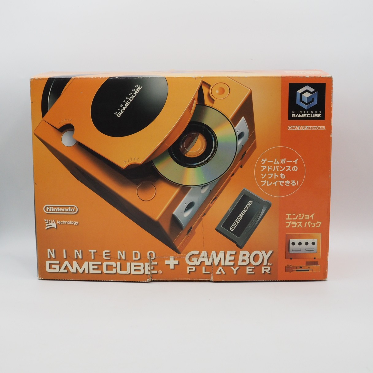 Nintendo GameCube Console System Orange + Game Boy Player Enjoy Plus Pack Boxed