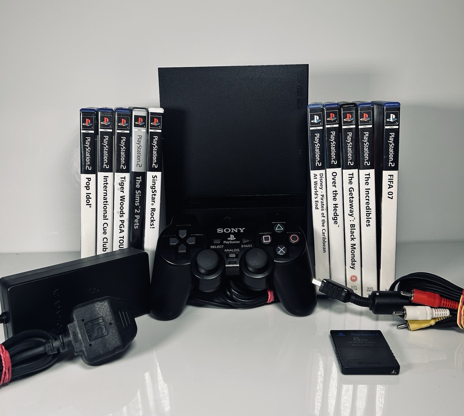 PlayStation 2 SLIM Black Or Silver PS2 + FULL SET UP + 10 Free Games