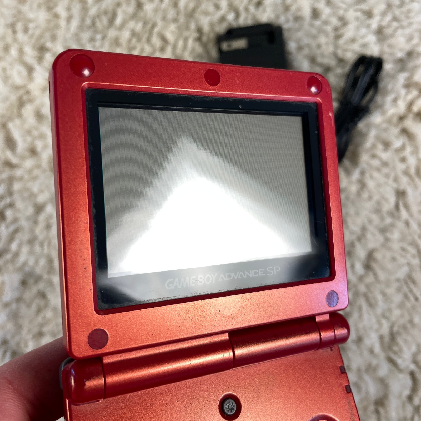 Nintendo Gameboy Advance GBA SP Handheld System Console Flame Red Model AGS-001