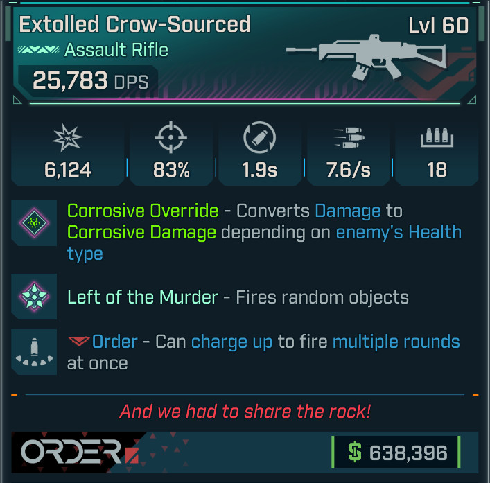 Borderlands 4⭐SET OF 5⭐ PEARLESCENT CROW-SOURCED ASSAULT RIFLE⭐ALL 5 ITEMS