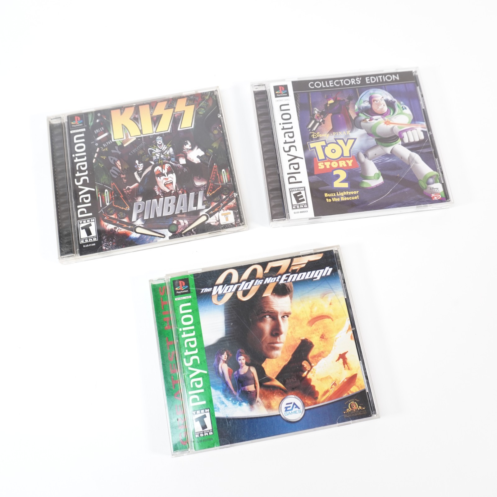 Sony Play Station Kiss Pinball Toy Story 2 James Bond 007 video game set