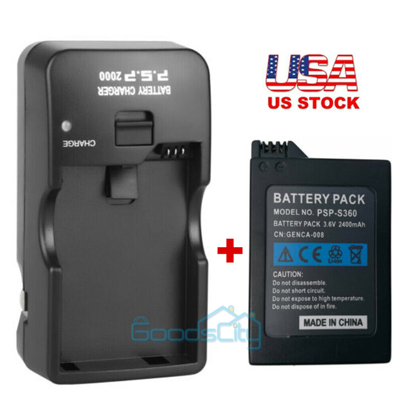 1-10x 3600mAH 3.6V Battery Pack+ Wall Charger FOR PSP 2000 2001 slim 3000 3001