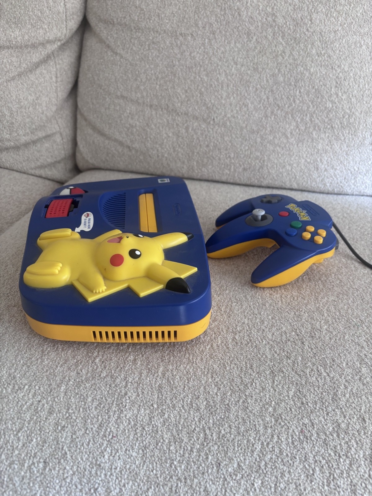 Nintendo 64 Pokemon Pikachu Edition Blue N64 Console w/ Expansion Pack (TESTED)