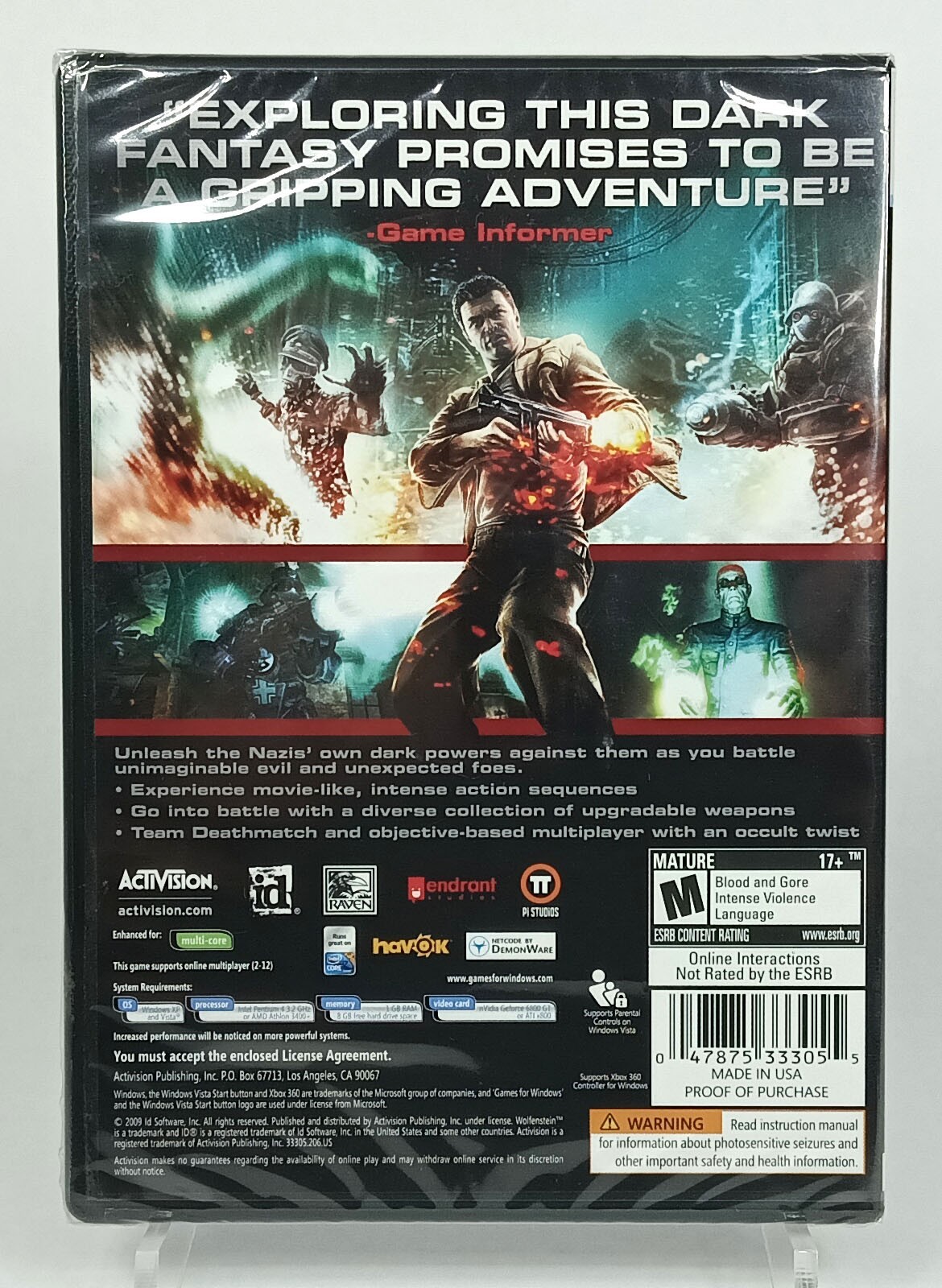 Wolfenstein PC DVD Game for Windows (2009) – NEW/SEALED RARE HTF