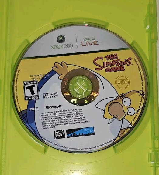 “The Simpsons Game” Xbox 360 EA 2007 with Manual – No Poster