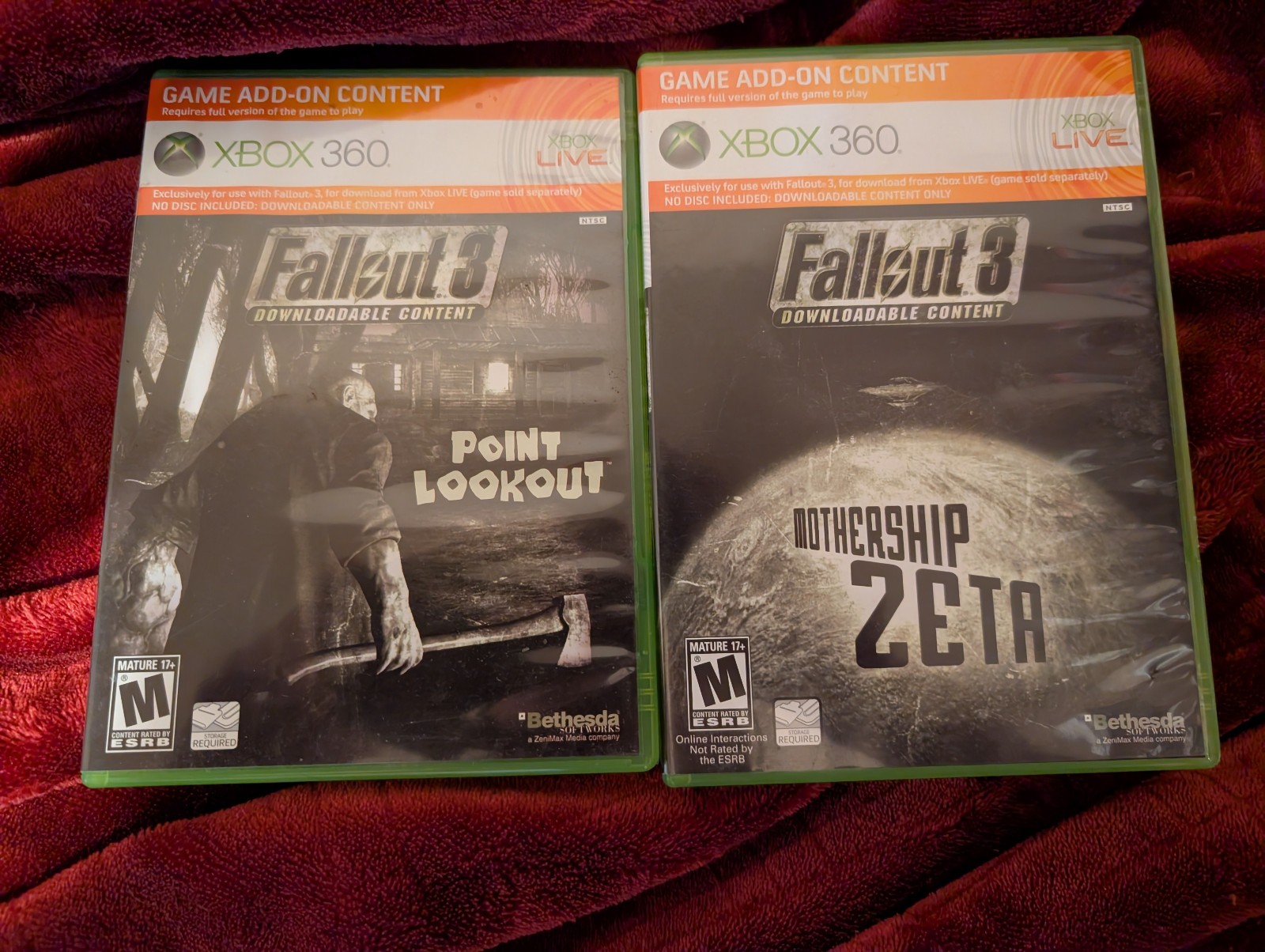 Fallout 3 Mothership Zeta and Point Lookout case only no cards