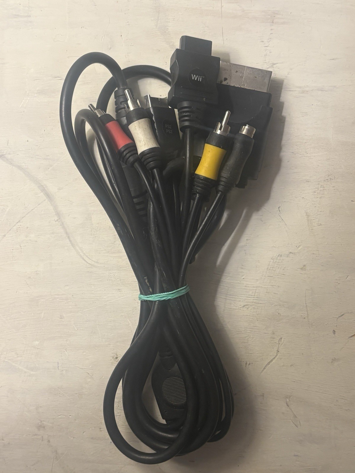 Nintendo Wii Composite RCA AV Cable Multi-Out 6 ft Black RVL-009