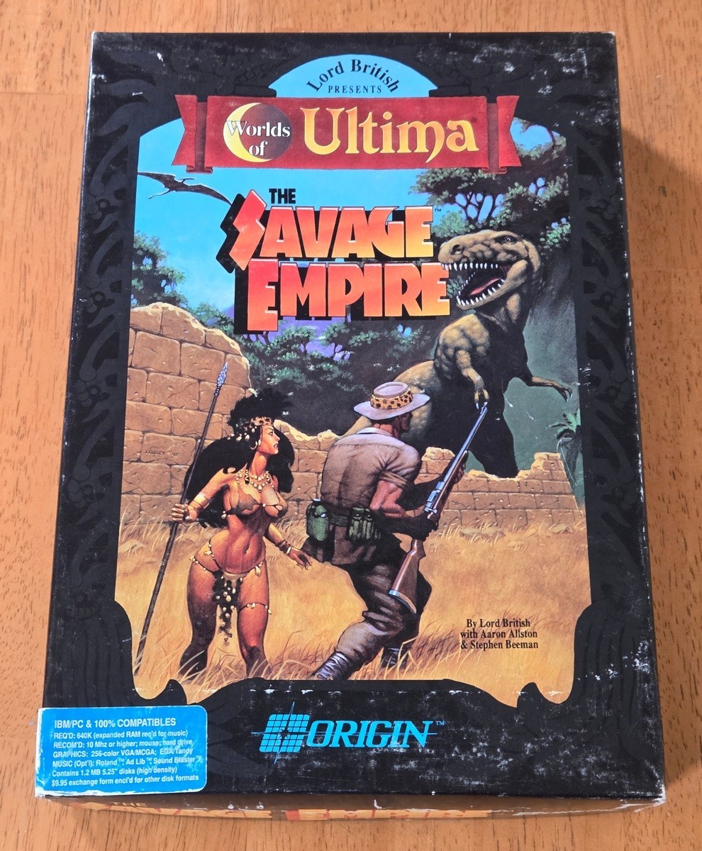 Worlds of Ultima Savage Empire Origin IBM PC Big Box Game 5.25″ Disk No Map 1990