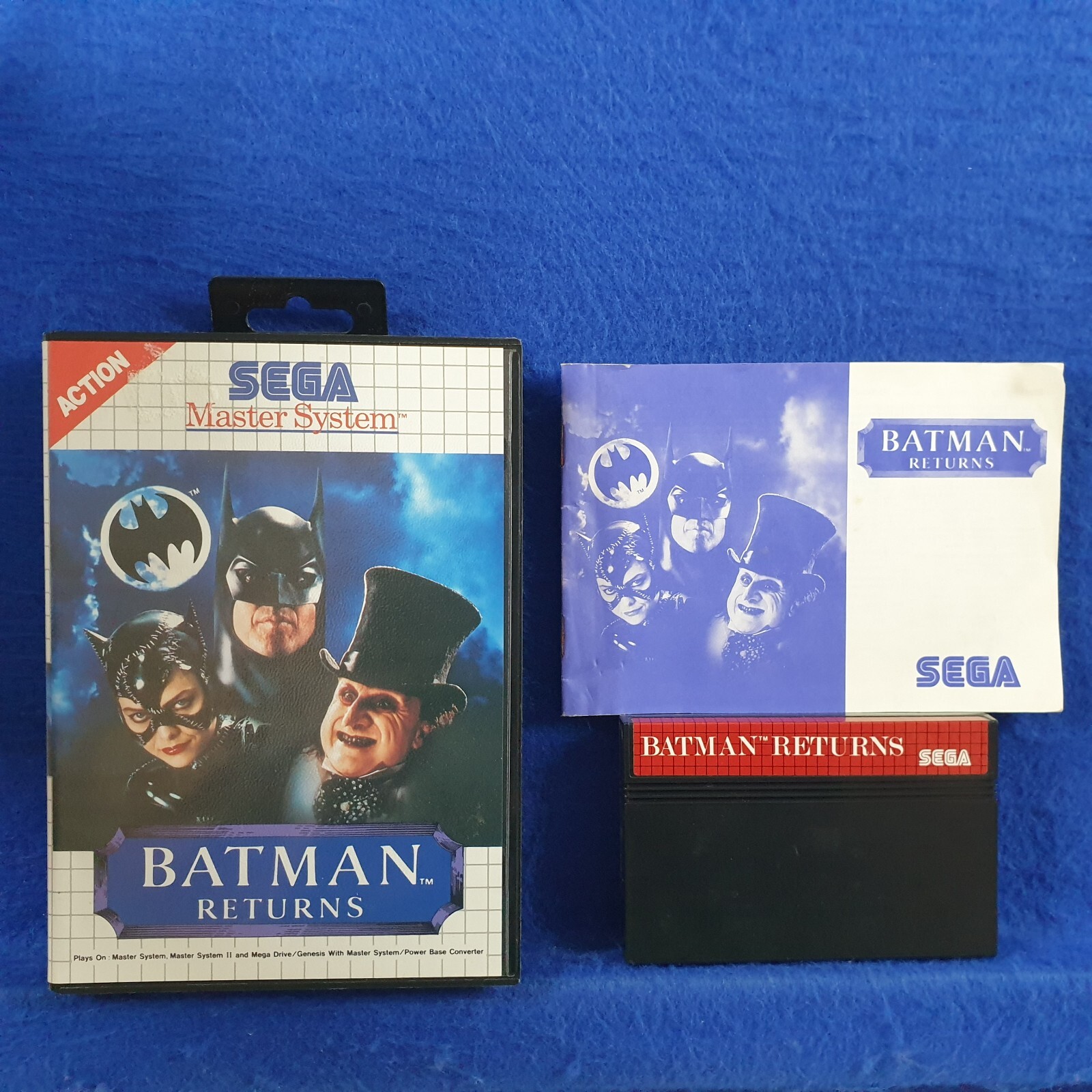 Master System BATMAN RETURNS Boxed & Complete PAL REGION FREE (Works in US)