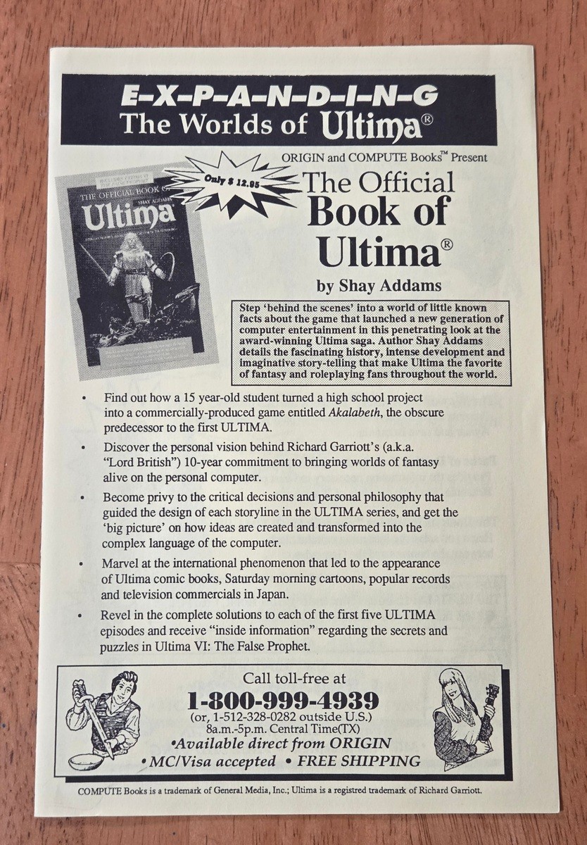Worlds of Ultima Savage Empire Origin IBM PC Big Box Game 5.25″ Disk No Map 1990