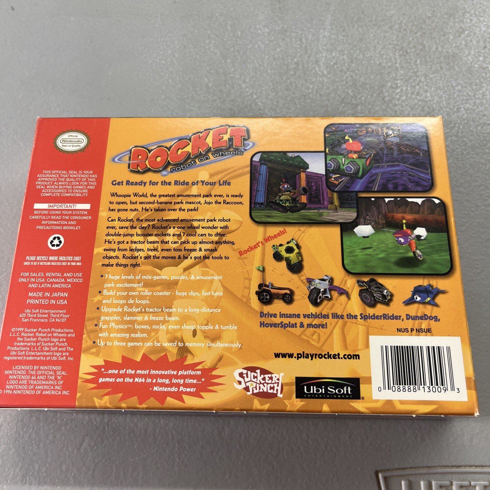 Rocket: Robot on Wheels (Nintendo 64 N64) w/ Reg Card CIB
