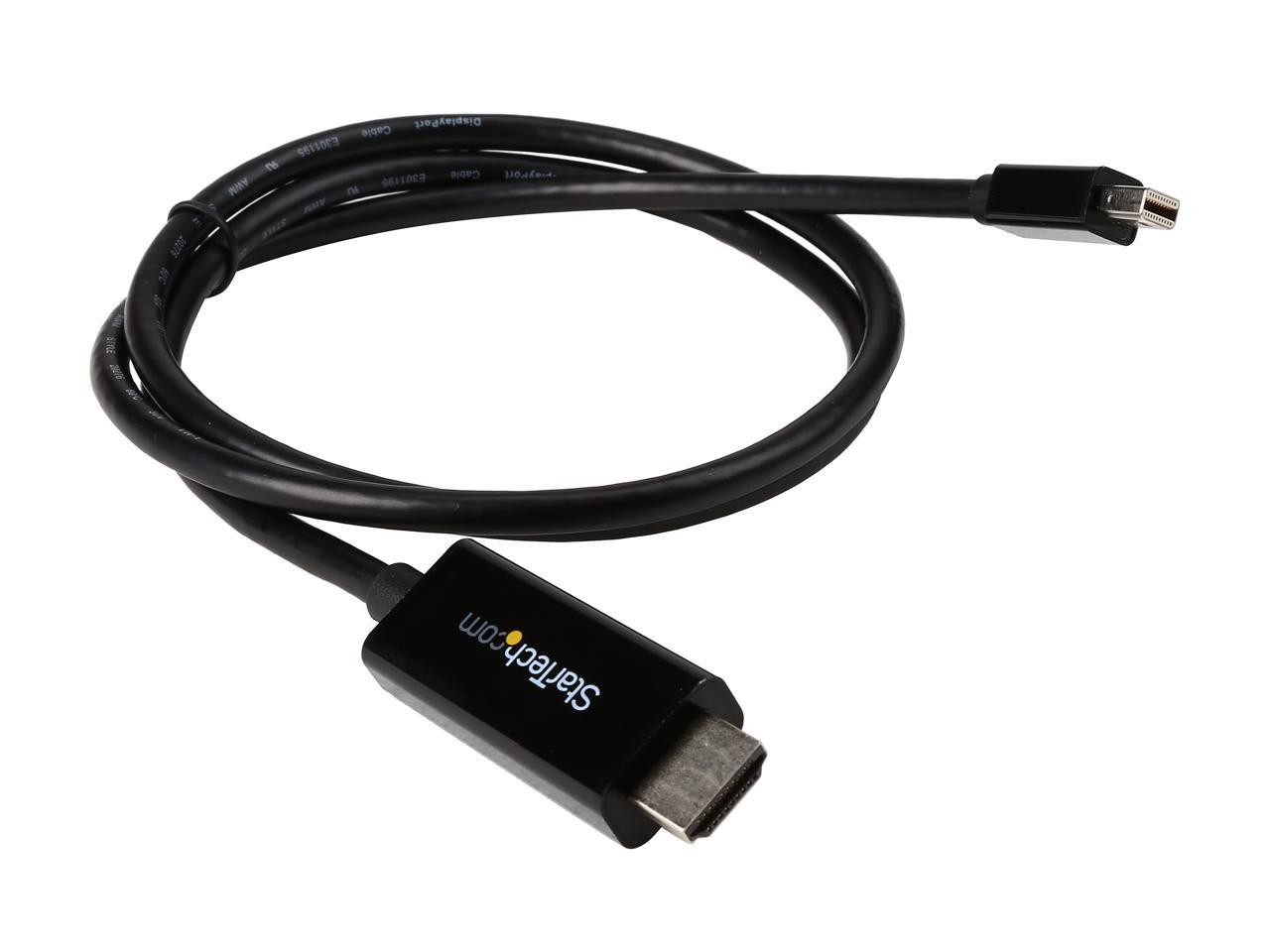 StarTech.com Model MDP2HDMM1MB Mini DisplayPort to HDMI converter cable – 4K