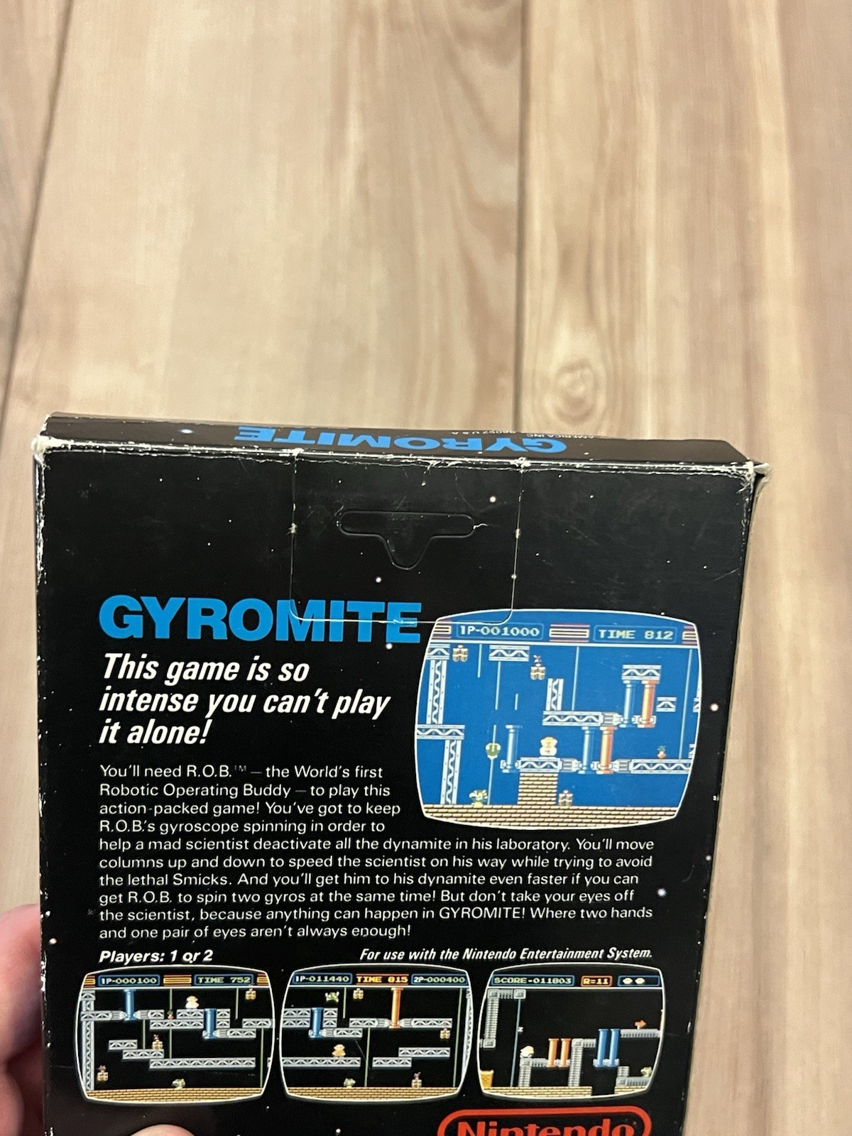 Gyromite (Nintendo NES, 1985) 5-Screw w/ Hangtab Black Box CIB Complete Tested
