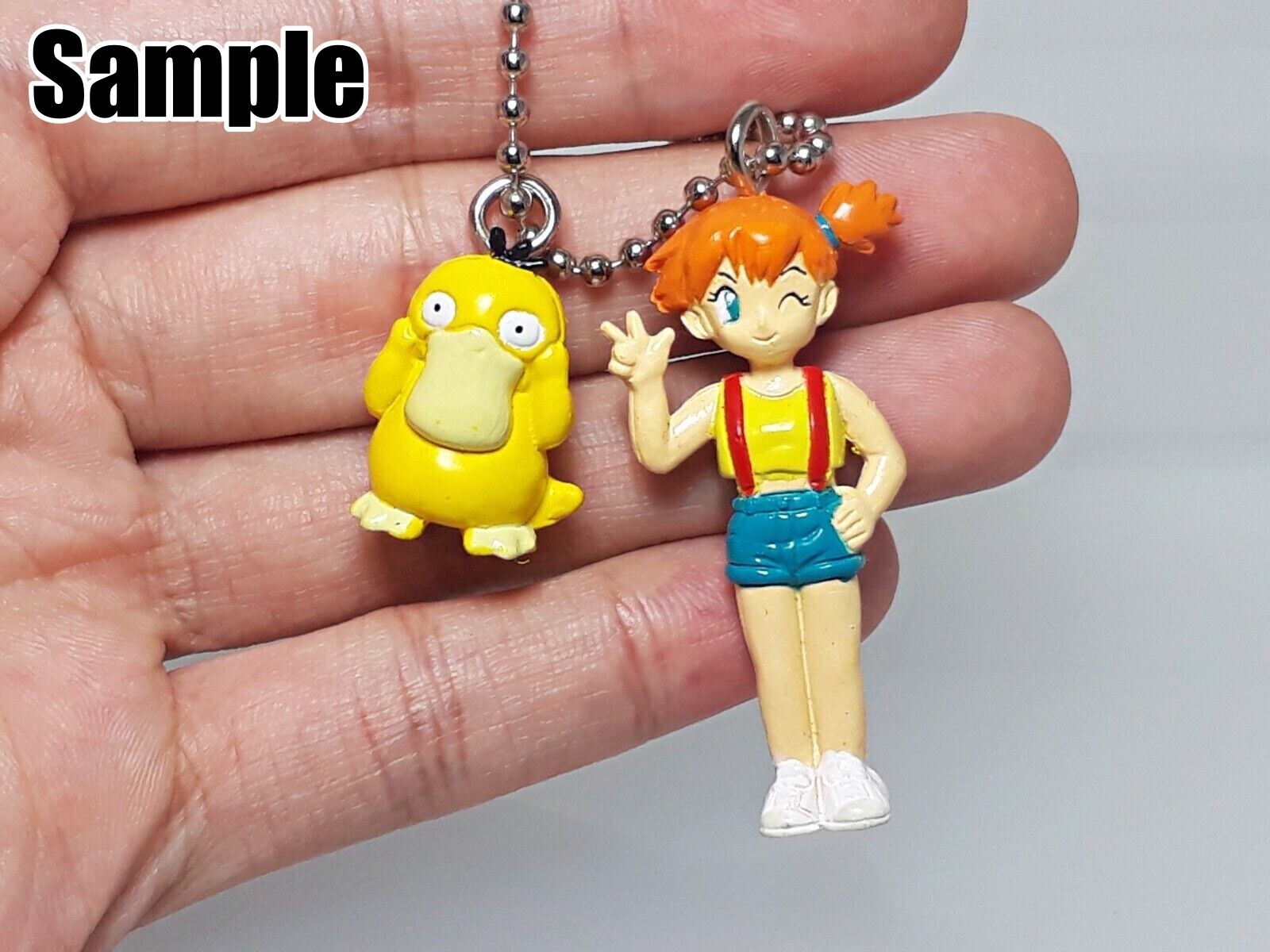 Misty Psyduck Pokemon Swing Keychain Figure Gashapon Bandai 1998 New 0.8-1.75in