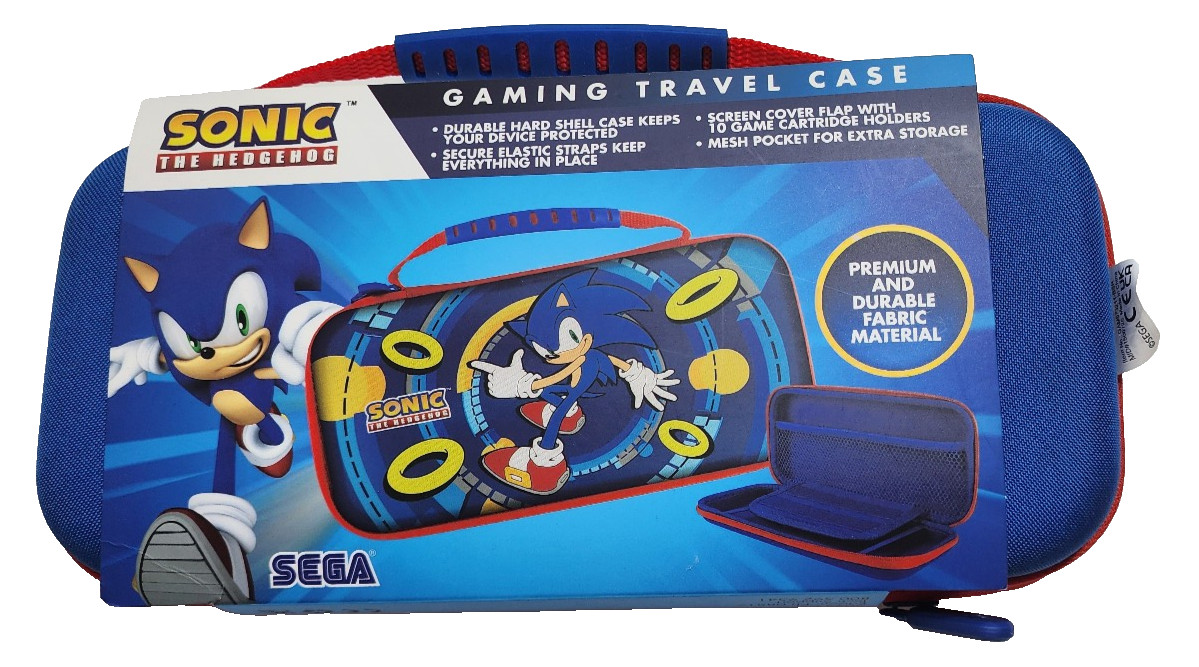 Sega Sonic the Hedgehog Gaming Travel Case Hard Shell Cartridge Holder Pocket