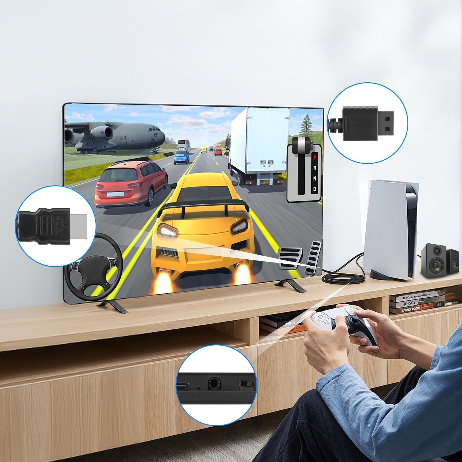 Wii To HDMI Converter Cable Adapter 720P 1080P HD Video Switch 3.5mm Audio
