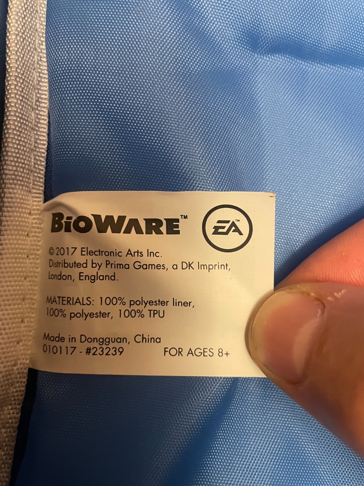 Mass Effect Andromeda Initiative Padded Backpack One Size White Gray Blue Orange