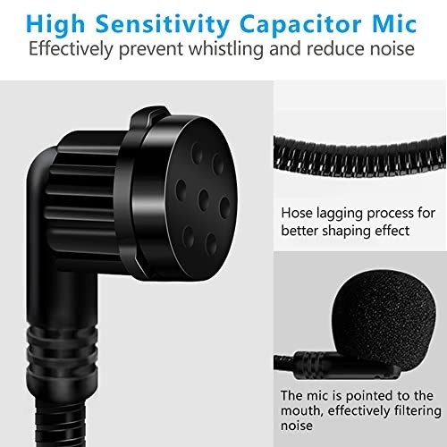 2Pcs Flexible Wired Boom Microphone Headset, 3.5mm Jack for Singing, Teaching &