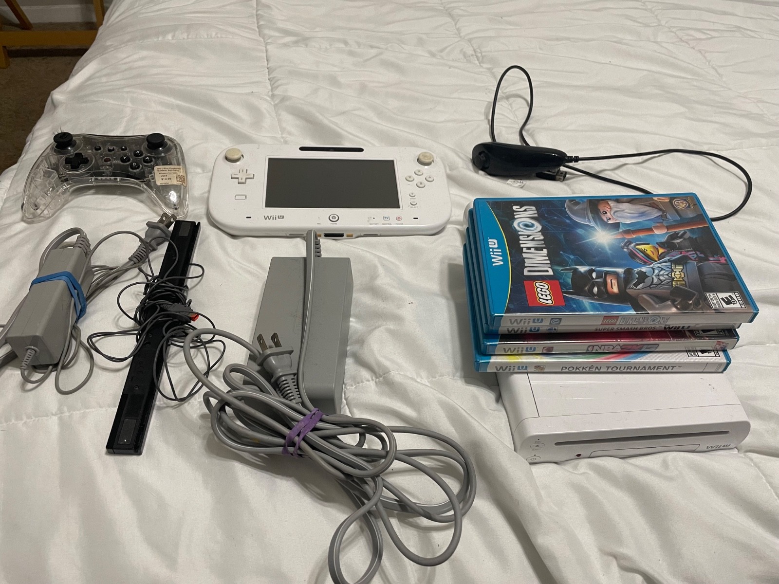 Nintendo Wii U WUP-001(02) 8GB White Console System Bundle Tested Working