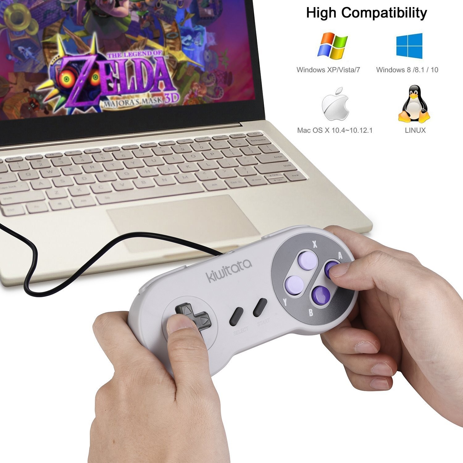2X Classic SNES USB Controller for PC Gamings Retro SNES Wired USB Game Emula…
